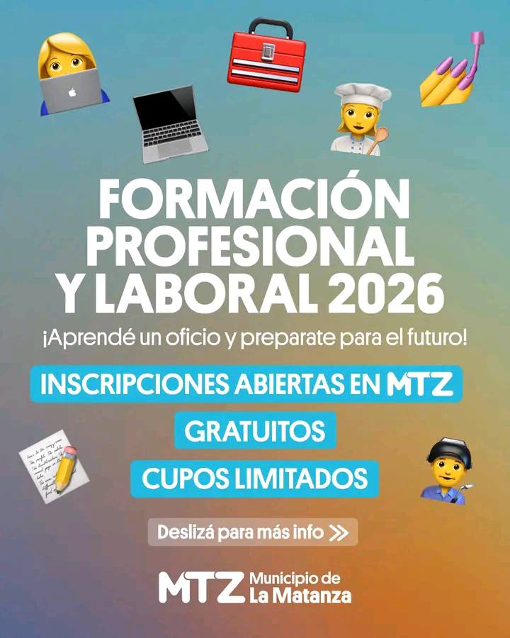Cursos gratuitos de formación profesional y laboral en La Matanza